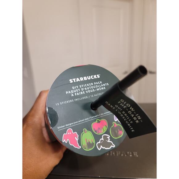 Starbucks 2023 Glow in the Dark Halloween Tumbler with stickers - Picture 4 of 8